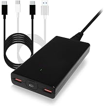BatPower P120B 120W PD USB-C Slim Laptop Charger - Dual USB QC3.0, Compatible with Microsoft Surface Book 3/2/Pro X, USB-C Power Supply for Notebooks, Tablets & Type-C Devices
