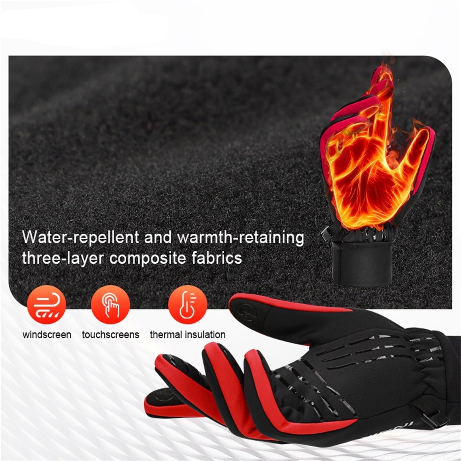 Guantes Ecuestres con Forro Polar Guantes de Invierno for Hombre y Mujer, Guantes térmicos Forro Polar for Ciclismo para EquitacióN