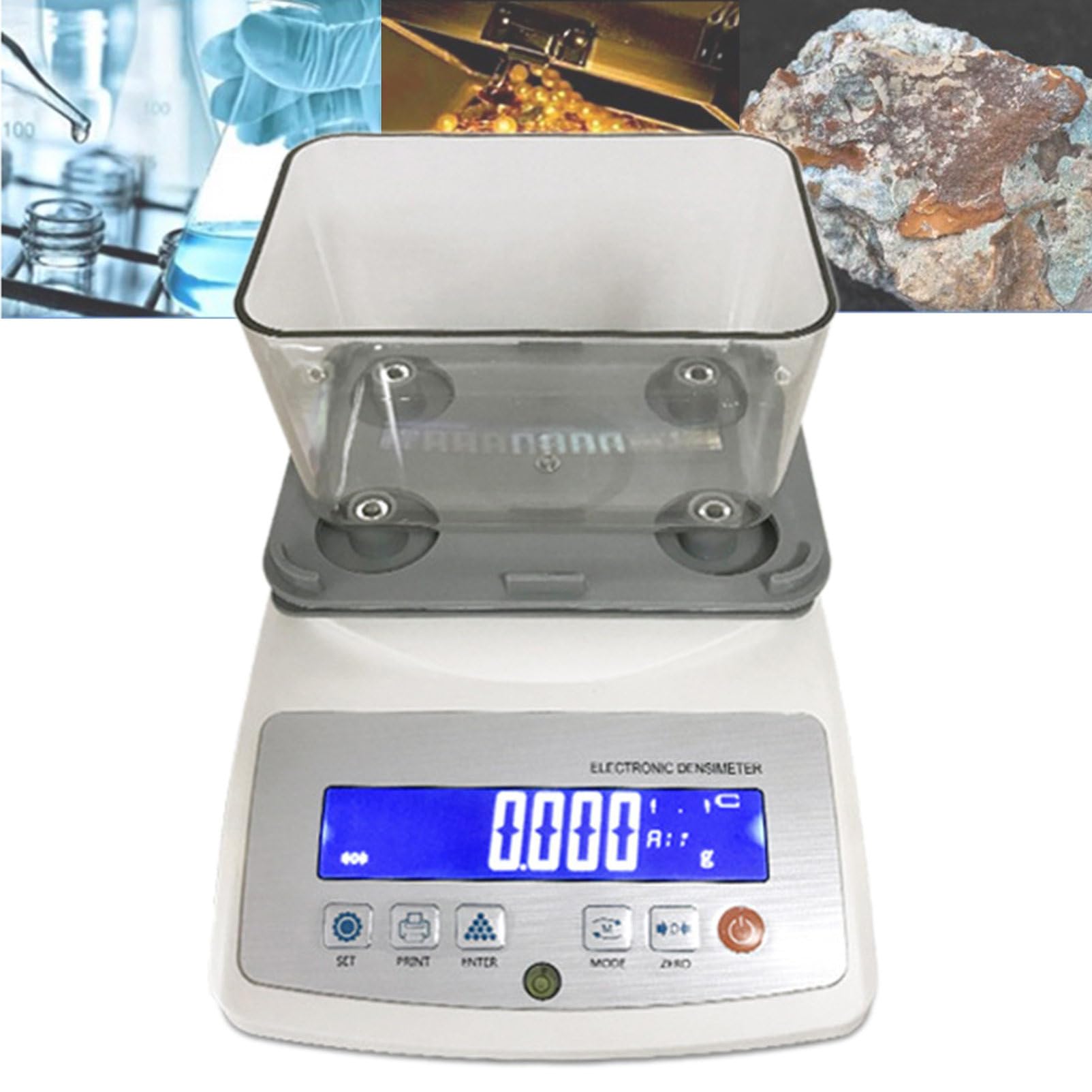 Densimetro Elettronico per Solidi, Densimetro Digitale Ad Alta Precisione per Solidi, Gravimetro, Tester di Densità per Granuli di Plastica E Gomma, Strumento per La Prov