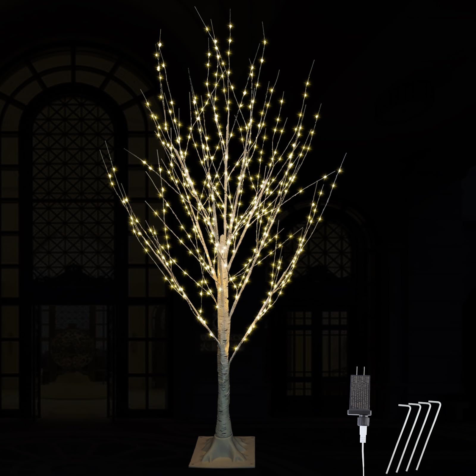 IJG 4FT Lighted Birch Tree 500 LED