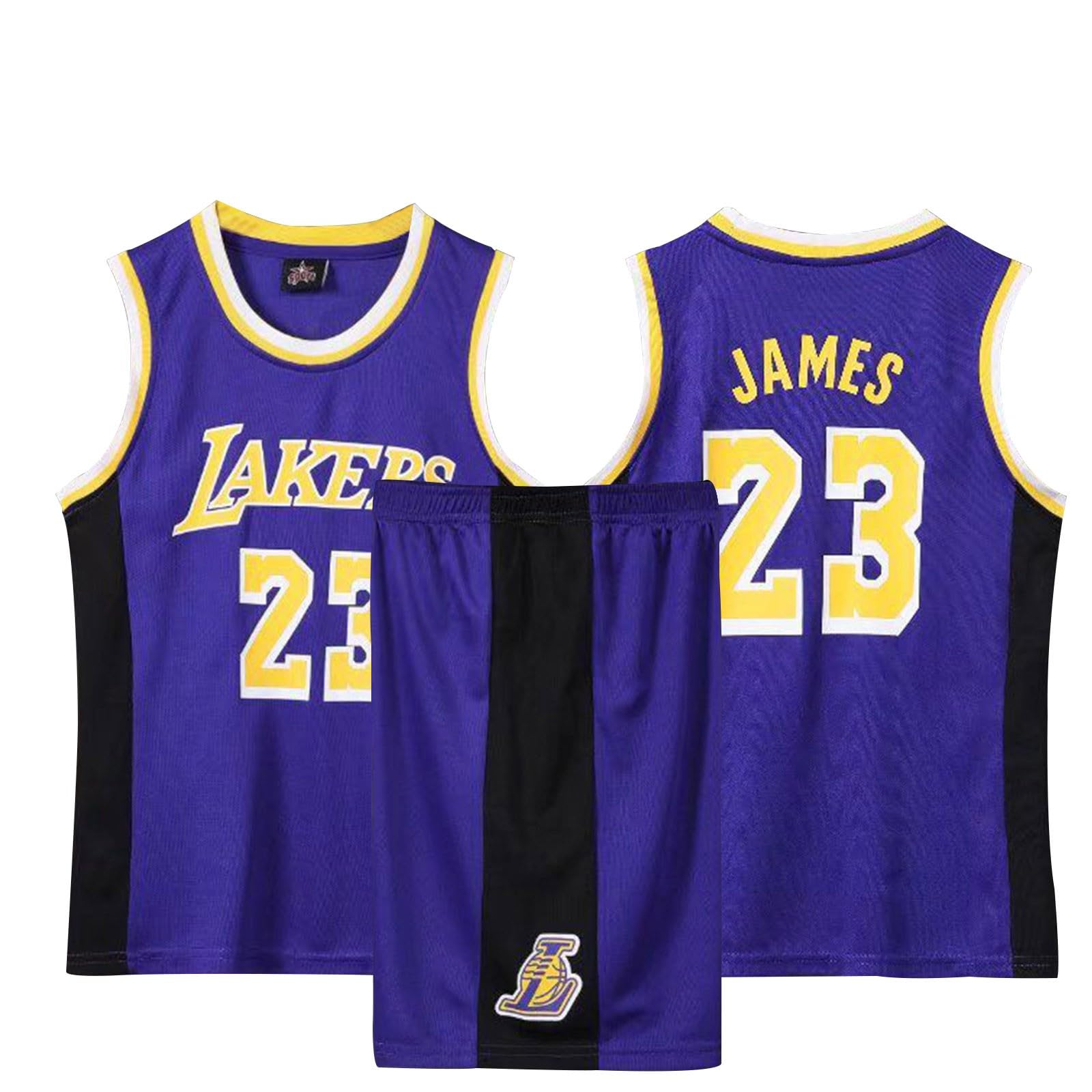 Tenue Basket Enfant Adulte, Maillot Basket Homme 2 Pièces Ensemble Basket Enfant, Maillot Sans Manches + Pantalon Court Enfants/Adulte,Pop Basket Maillots Basketball Jersey et Short