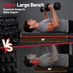 PASYOU Adjustable Weight Bench for Home Gym, 660LB Capacity, Foldable Workout Bench with 10 Position Incline Decline Flat, Extra Backrest Workout Bench for Full Body Training, Bench Press