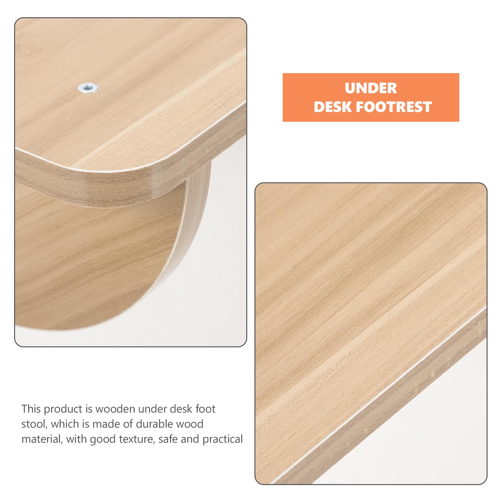 Reposapiés Color Aleatorio de Madera para Oficina Debajo del Escritorio Textura Confiable y Flexibilidad, Taburete Simple Adecuado para Hogar y Trabajo