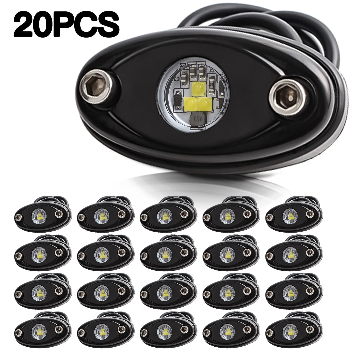 Buy LEDUR LED Rock Lights 20PCS White Kits Underbody LED Neon Lights