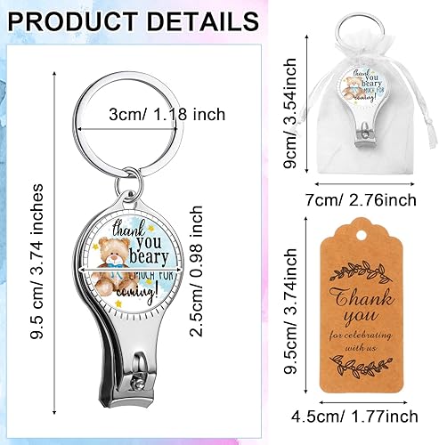 Miniatura 2 de Lanties 50 juegos de abrebotellas de oso para baby shower, regalos de devolución para invitados, cortaúñas para invitados, abridor de botellas con