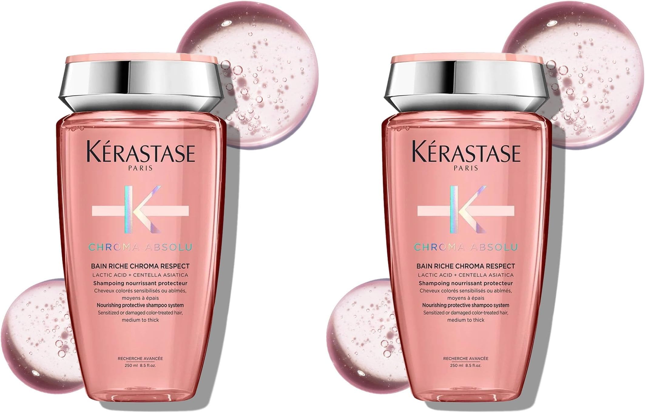 Kérastase Chroma Absolu Riche Shampoo for Color-Treated Hair 250ml | Sulphate Free Colour Protect Shampoo | Medium to Thick Hair| Infused with 3 Restoring Acids and Centella Asiatica (Pack of 2)-image-7