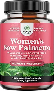 Extra Strength Saw Palmetto for Women 500mg - DHT Blocker for Women 30-Day Supply - Hair Vitamins for Hair Loss Supplement - Pure Saw Palmetto Extract Capsules with Maca Root & Biotin - 90 Capsules