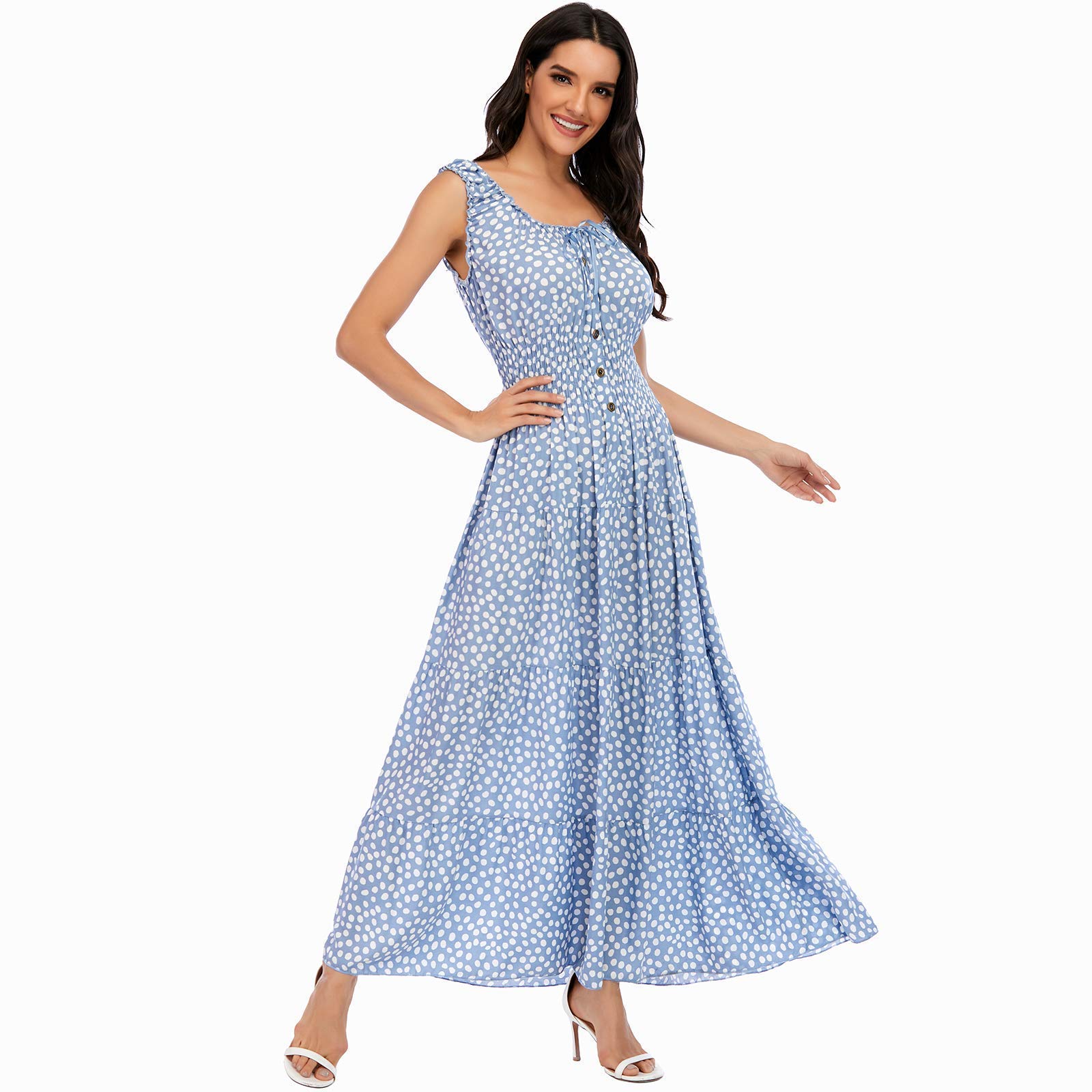 OSTOO Robe Longue d'été 2025 à Volants Style bohème à Volants pour Femme