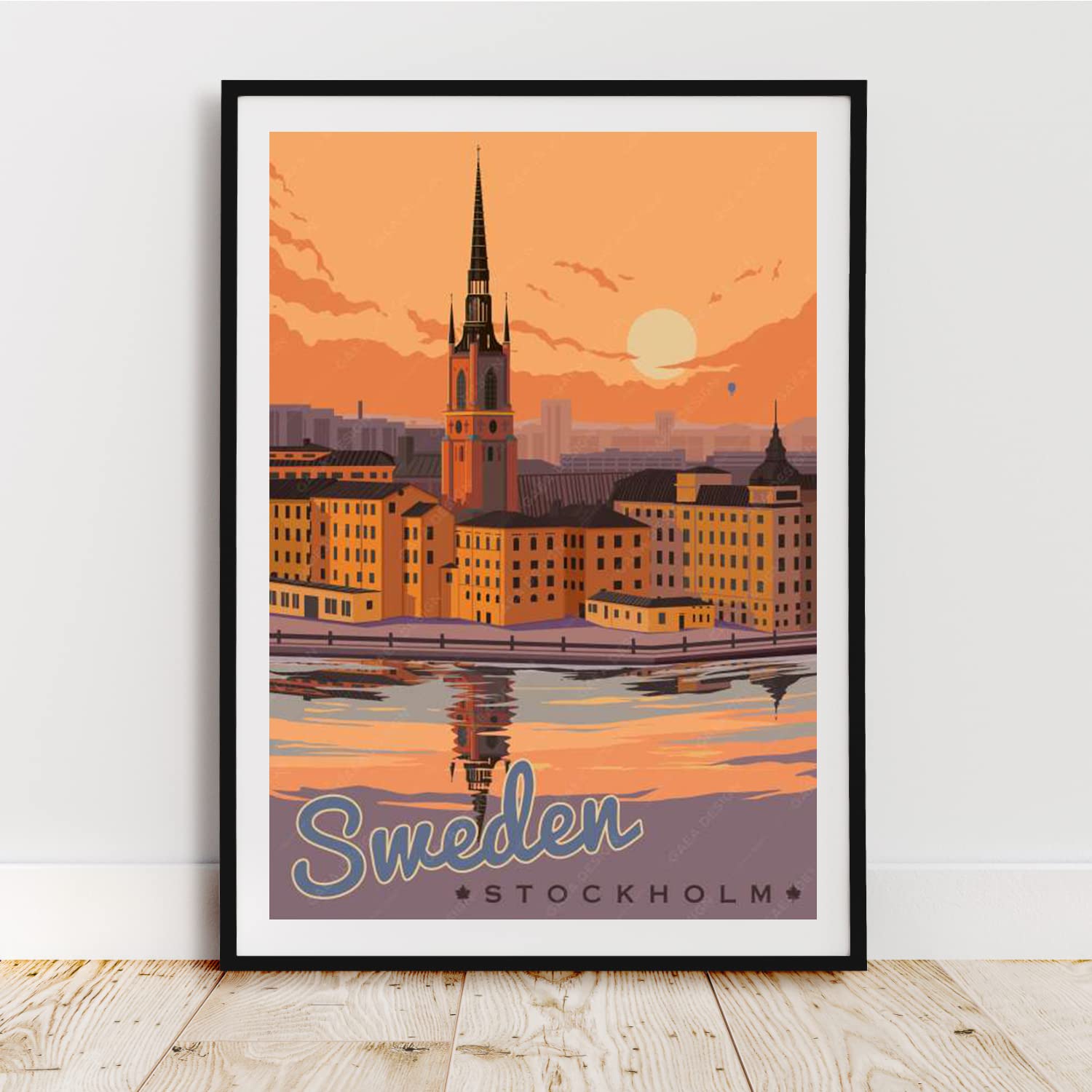 Amazon｜ストックホルム スウェーデン 世界の都市風景画 ビンテージ