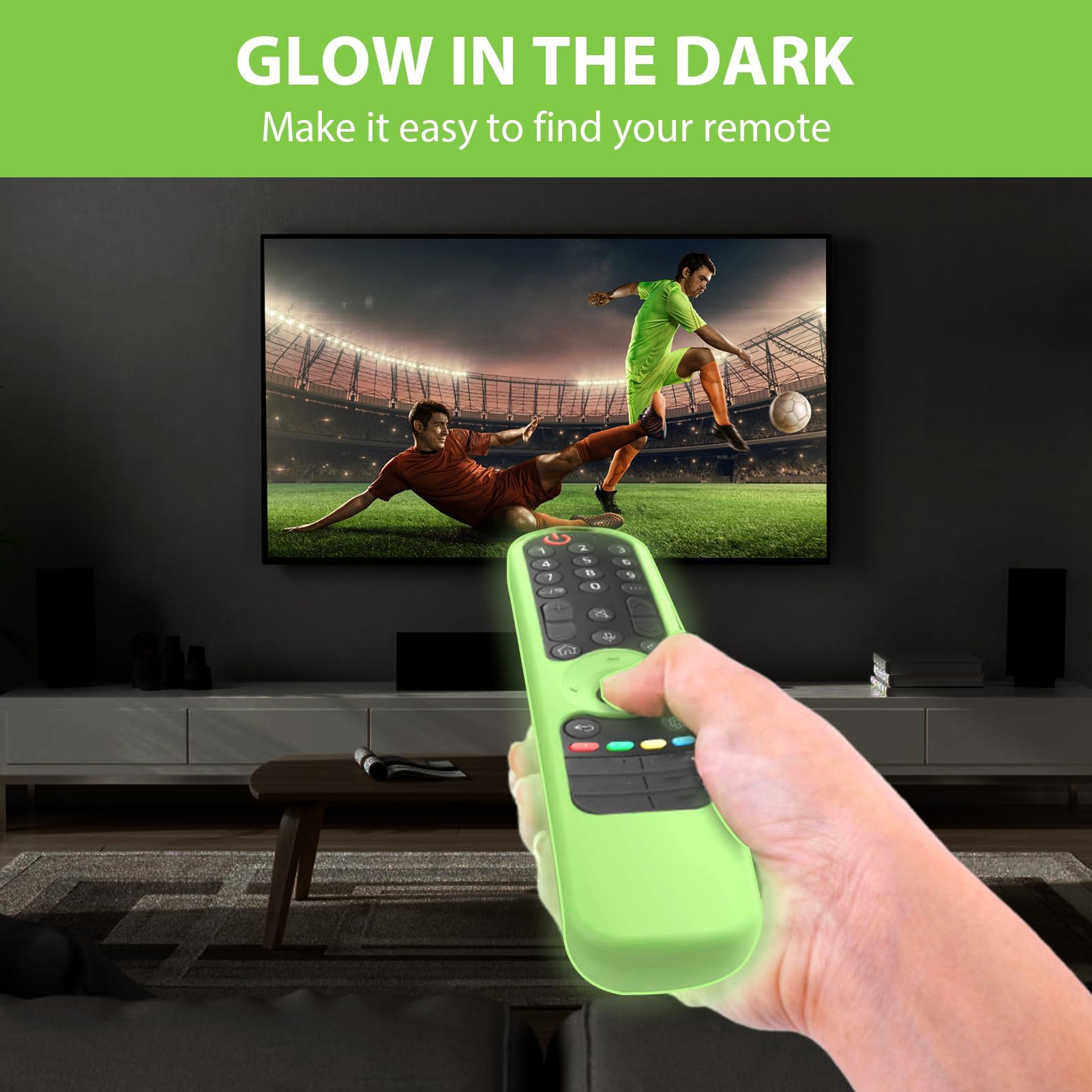 Funda De Silicona Para Mando LG Magic Remote (MR21GA, MR22GA, Etc.) - Antideslizante, Con Correa, Color Negro