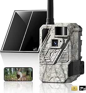 Zleo Cell Cam for Hunting, Trail Camera Cellular with Live Feed to Phone, 5MP Deer Cameras with Low Glow Night Vision, IP66 Wildlife Camera Motion Activated Waterproof, Local Memory & Cloud Storage asin的图片