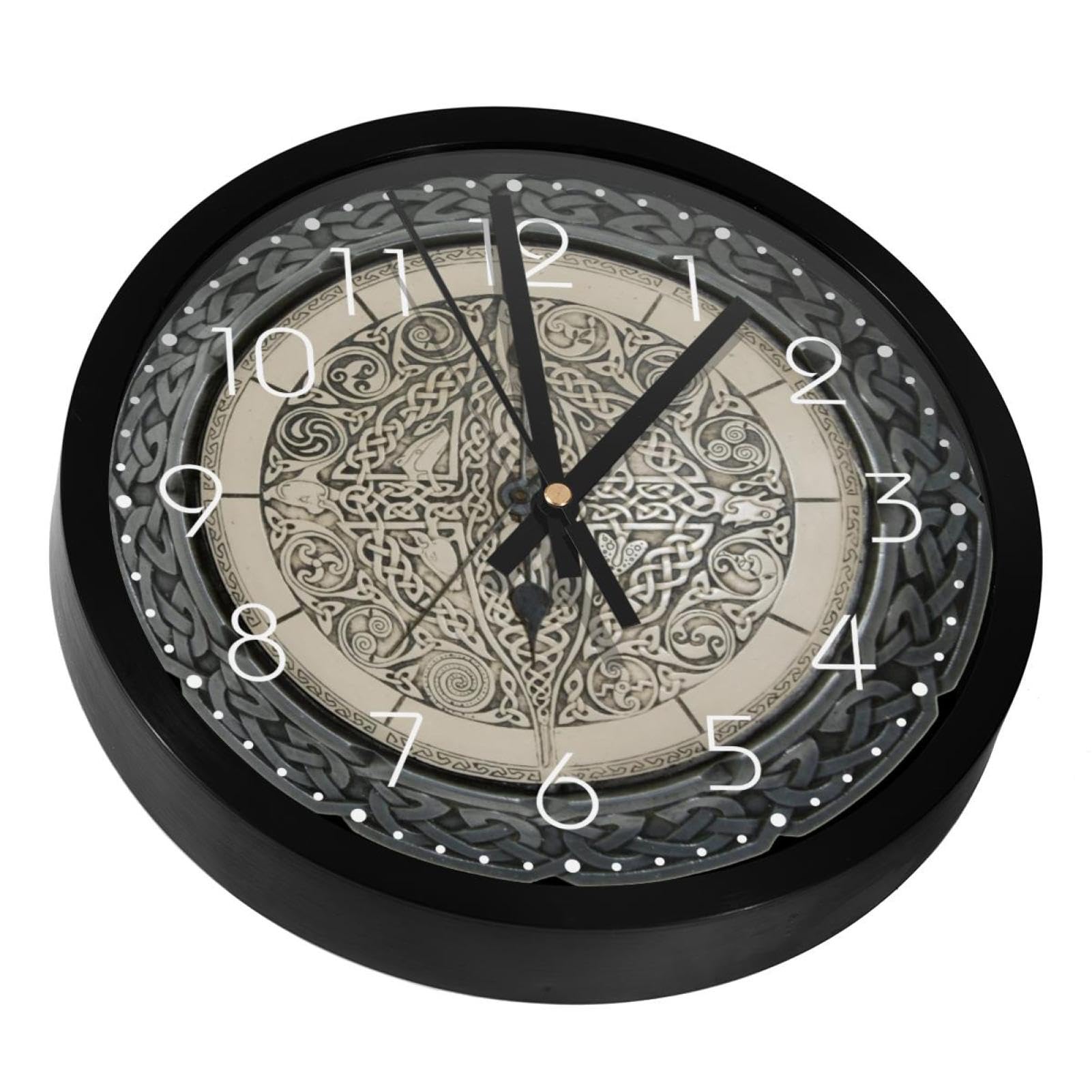 VAPOKF Cool Celtic Non-Ticking Wall Clocks, Battery Operated Silent Wall Clock for Bedroom Living Kitchen Office Home Art Decor