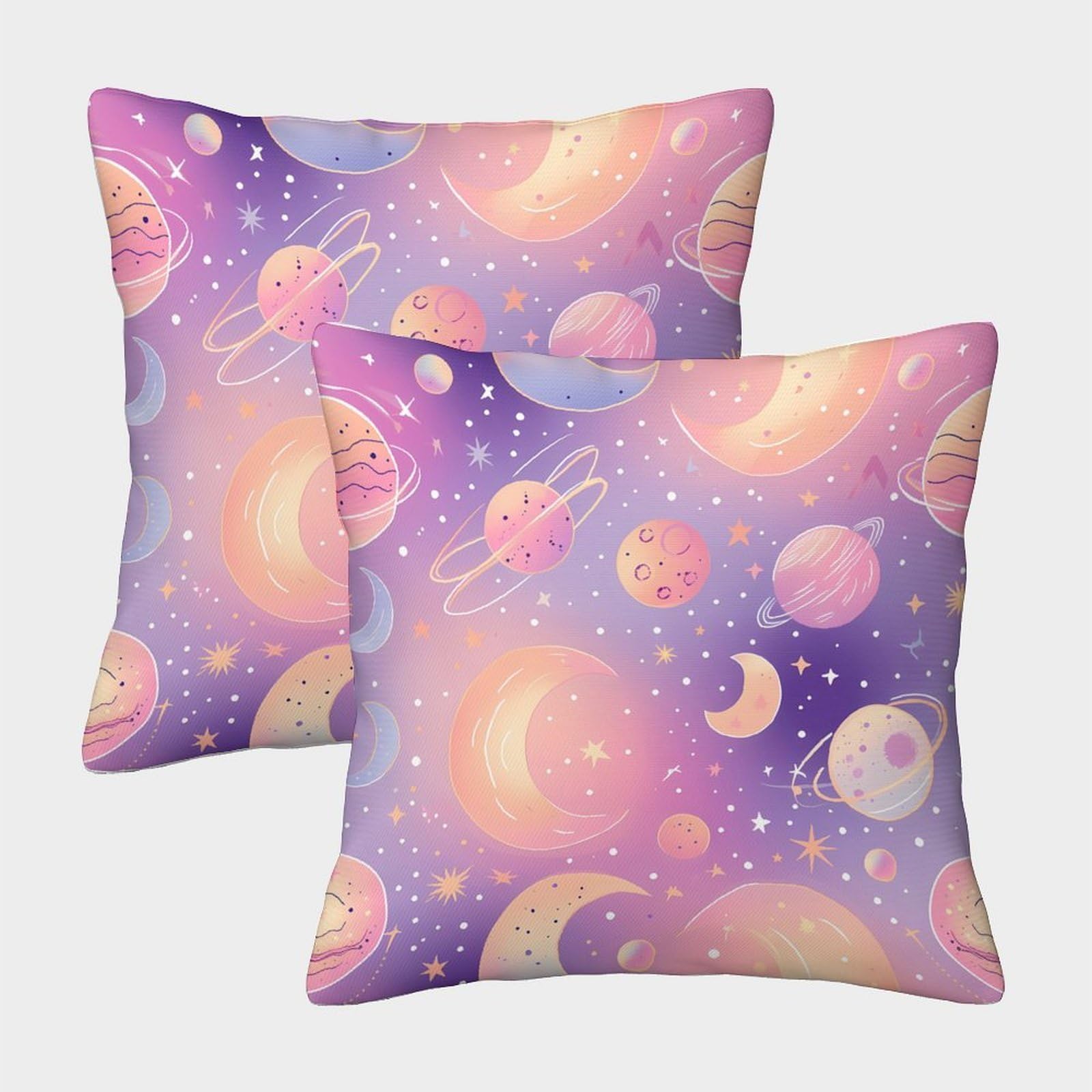 QFVANSIYO Cosmic Dream 3D Printed Pillowcase Microfiber Bedroom Decor Space Theme Pillow Cover for Adults Teens 50x50cm