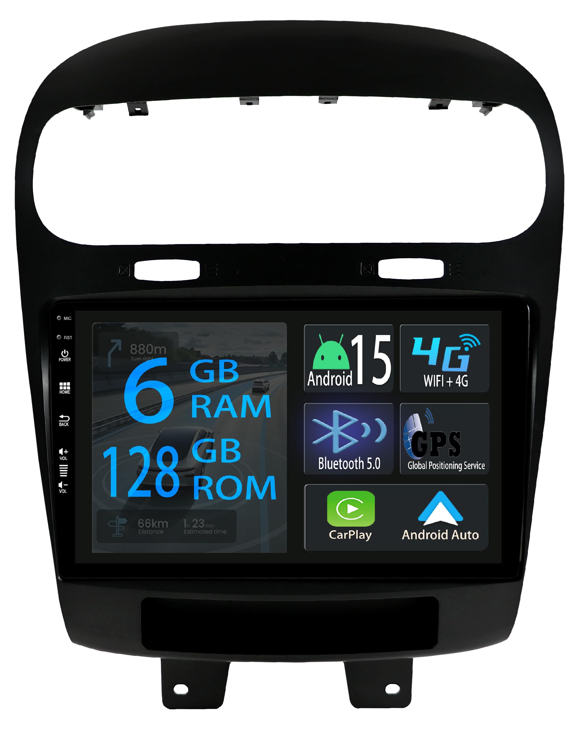[6+128GB] Keconsing 9 Pollici Android 15 Autoradio per FIAT Freemont 2012-2020 Radio Carplay Stereo Wireless Car Play GPS Auto Navi Bluetooth Navigazione Player Touch Screen Schermo FM RDS