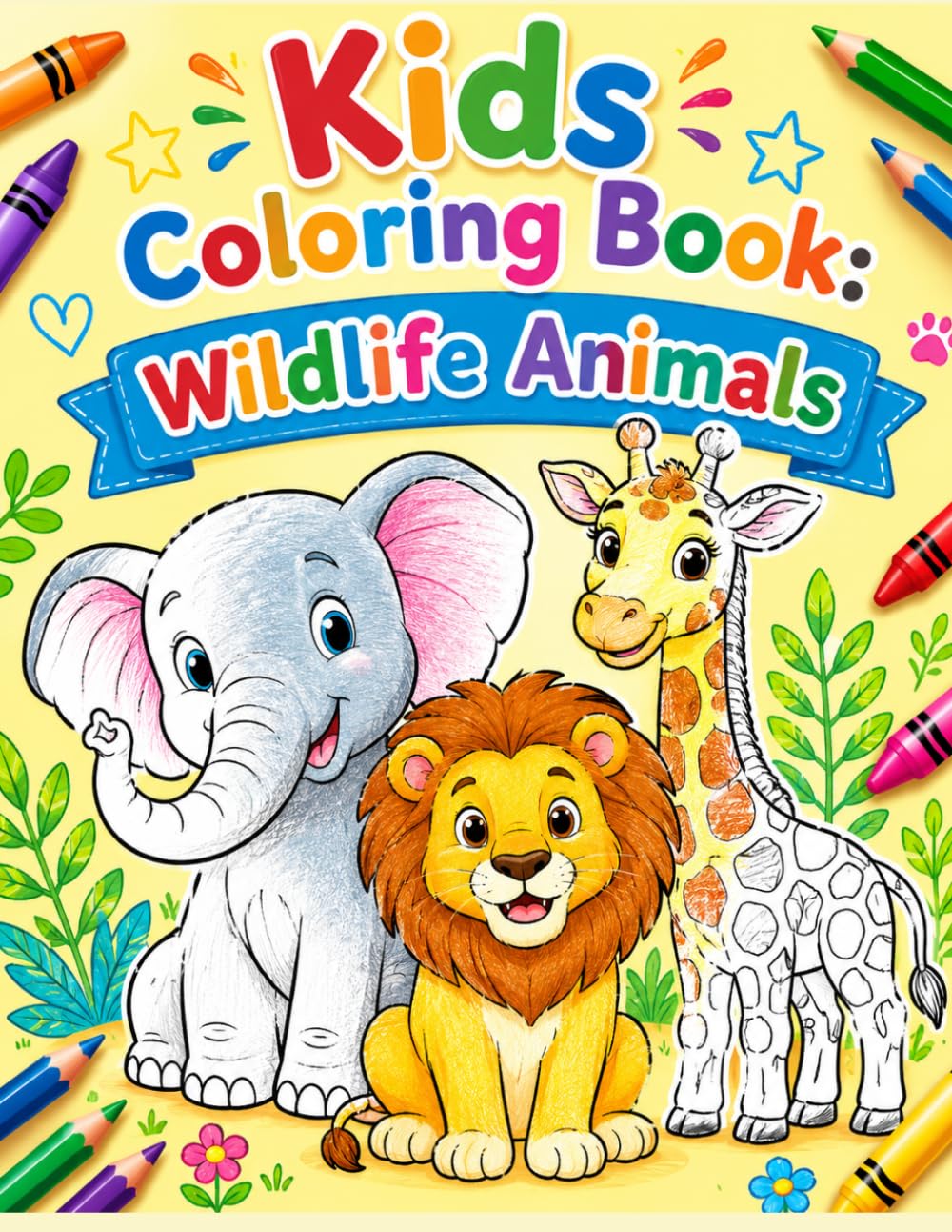 Amazing Animals Coloring Book for Kids: An Exciting Coloring Adventure with Adorable Animals from Around the World