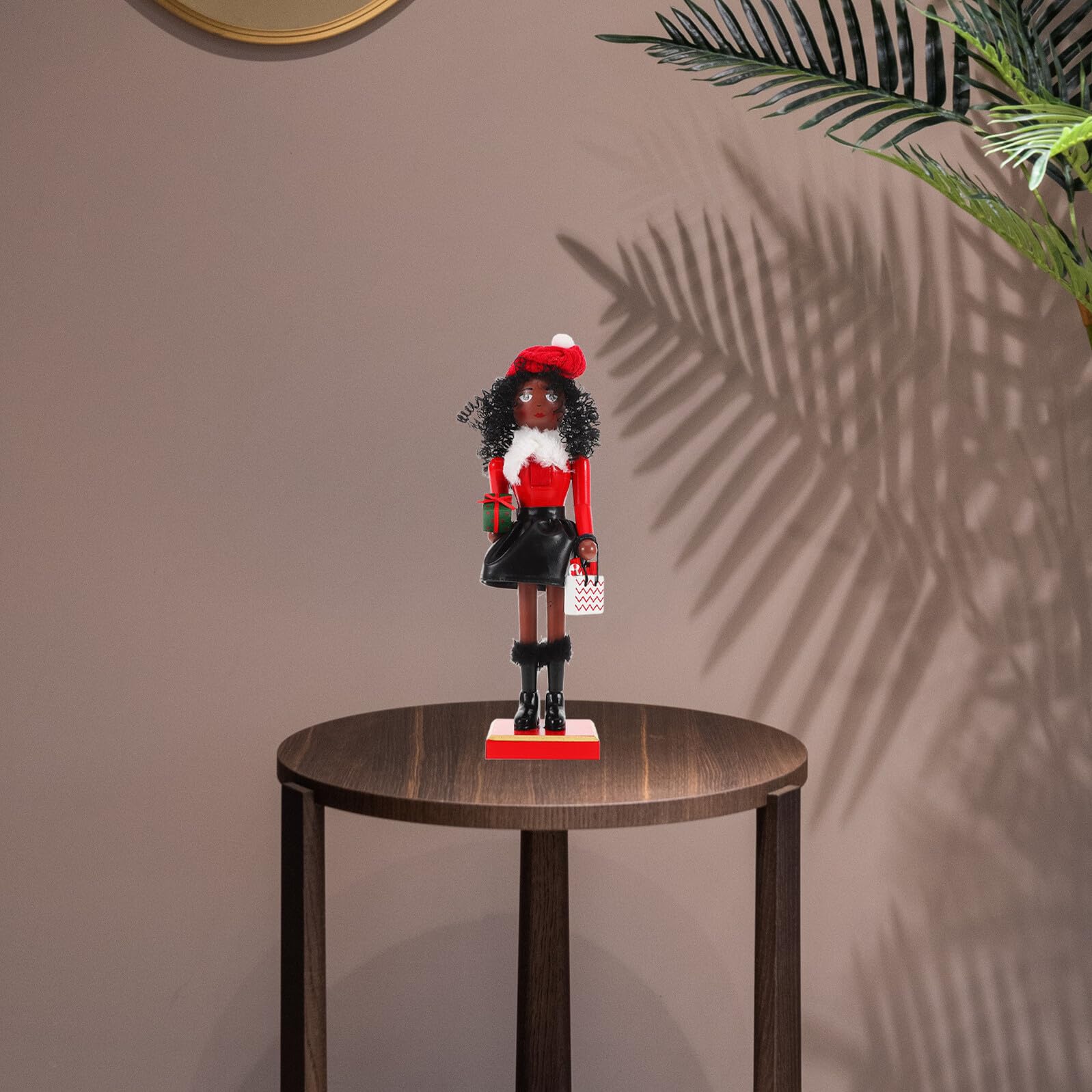 Cabilock Holz Nussknacker Figur für Weihnachten Dekoration Tisch Nussknacker aus Holz für Party Weihnachtsdeko mit Traditionellem Motiv