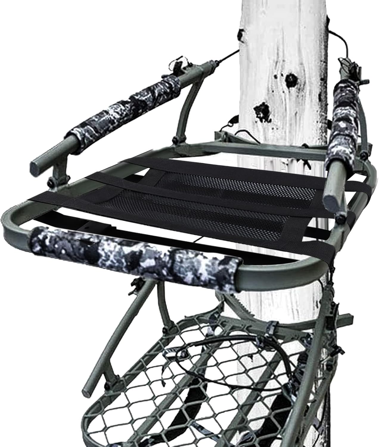 Universal Tree Stand Seat Replacement 16 X12” Adjustable Tree Stand Seat Deer Stand Accessories for Hunting for Climbing Treestands Ladder Stands Lock On Tree Stands, Easy To Install & Remove (2 PACK)