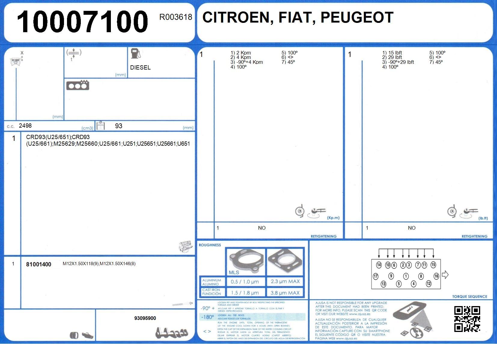 AJUSA 50037400 Jeu Complet de Joint d'Étanchéité Moteur