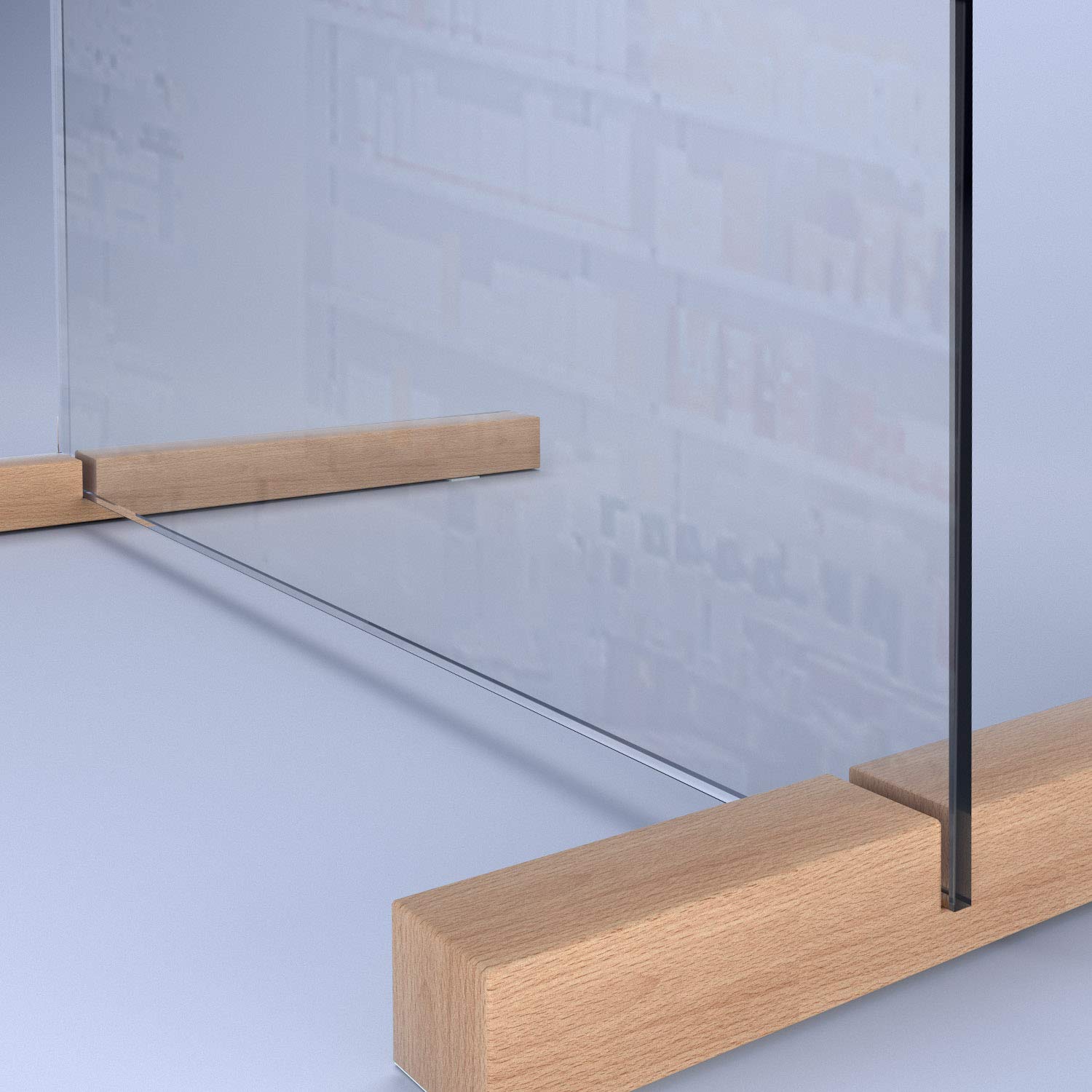 SARAR Spuckschutz aus 8mm echtes SICHERHEITSGLAS - (B) 80 cm x (H) 60 cm Made in Germany - Antibakteriell Hustenschutz Thekenaufsatz Niesschutz Spritzschutz Virenschutz ESG F1