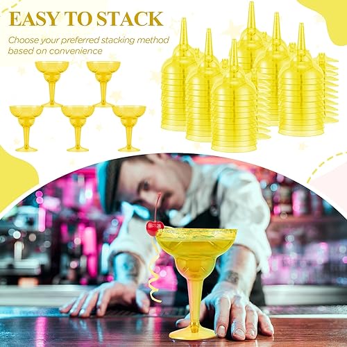 Miniatura 3 de Tioncy 48 vasos desechables de plástico Margarita de 12 onzas para México, Cinco de Mayo, fiesta, Taco, decoraciones de martini, copas de cóctel a