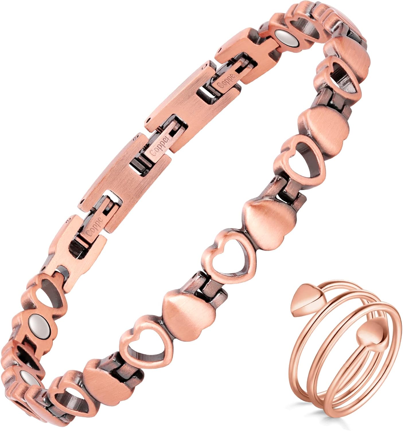 Jecanori Copper Bracelet for Women,Adjustable 99.9