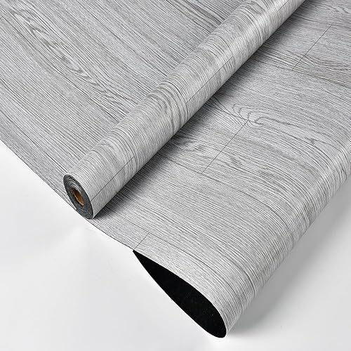 1 rollo de suelo de imitación retro de madera de grano de pelar y pegar, roble blanco, azulejos autoadhesivos antideslizantes duraderos, adhesivos