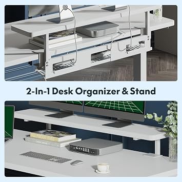 FLEXISPOT Standing Desk with Monitor Riser & Cable Management