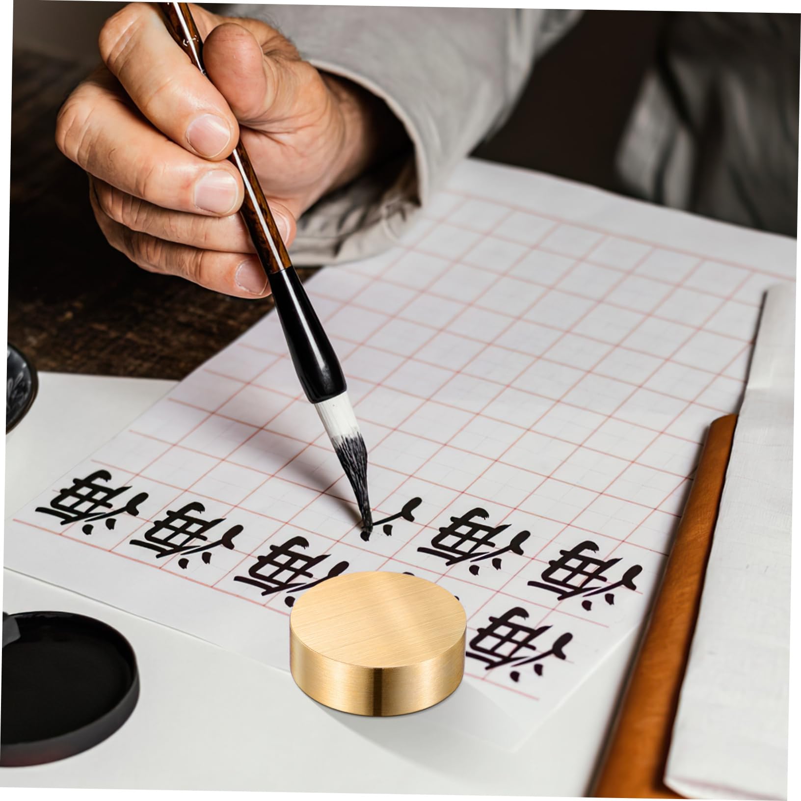 3pezzi Articolo Decorativo Ottone per Calligrafia Peso per Strumento per Scrivania Design Unico per Studio e Ufficio Elegante Accessorio per Scrittura e Arte