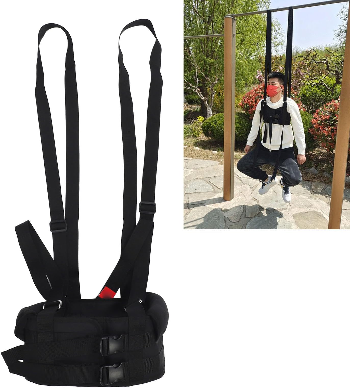 Dioche Hanging Back Stretcher for Discomfort Relief, Spinal Decompression Harness with Thickened Pads for Herniated Disc and Muscle Spasms, Release Pressure and Increase Back Stretch, #511