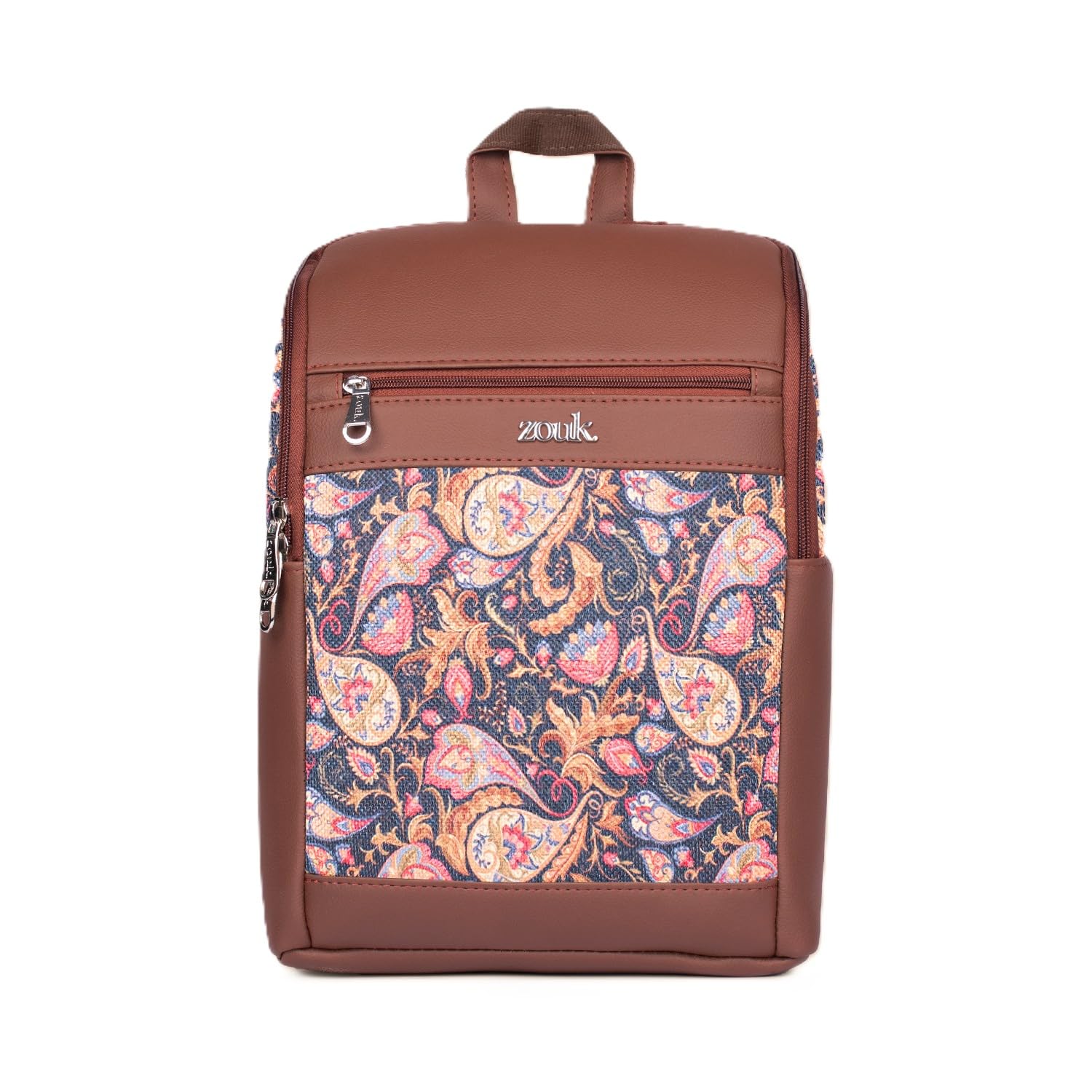 Amalia Unisex Vegan Leather Laptop Backpack (Large) | Stylish Office & Travel Backpack for Men & Women | Fits 15-inch Laptop | Paisley Print-image-14