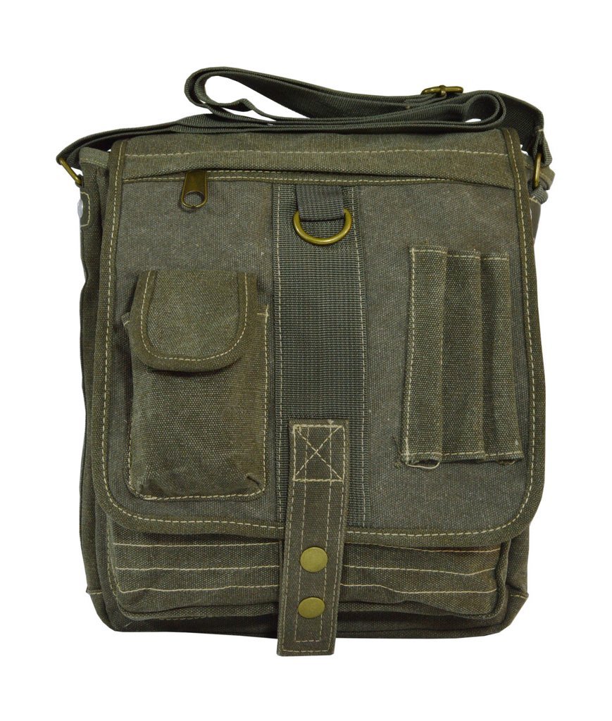 Classic Vintage Canvas Military Multi-purpose Messenger Organiser Crossbody Bag