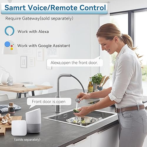 Miniatura 7 de BEBASIA - Cerradura de puerta de huella dactilar con juegos de asas, cerradura de puerta de entrada sin llave, juego de manijas delanteras