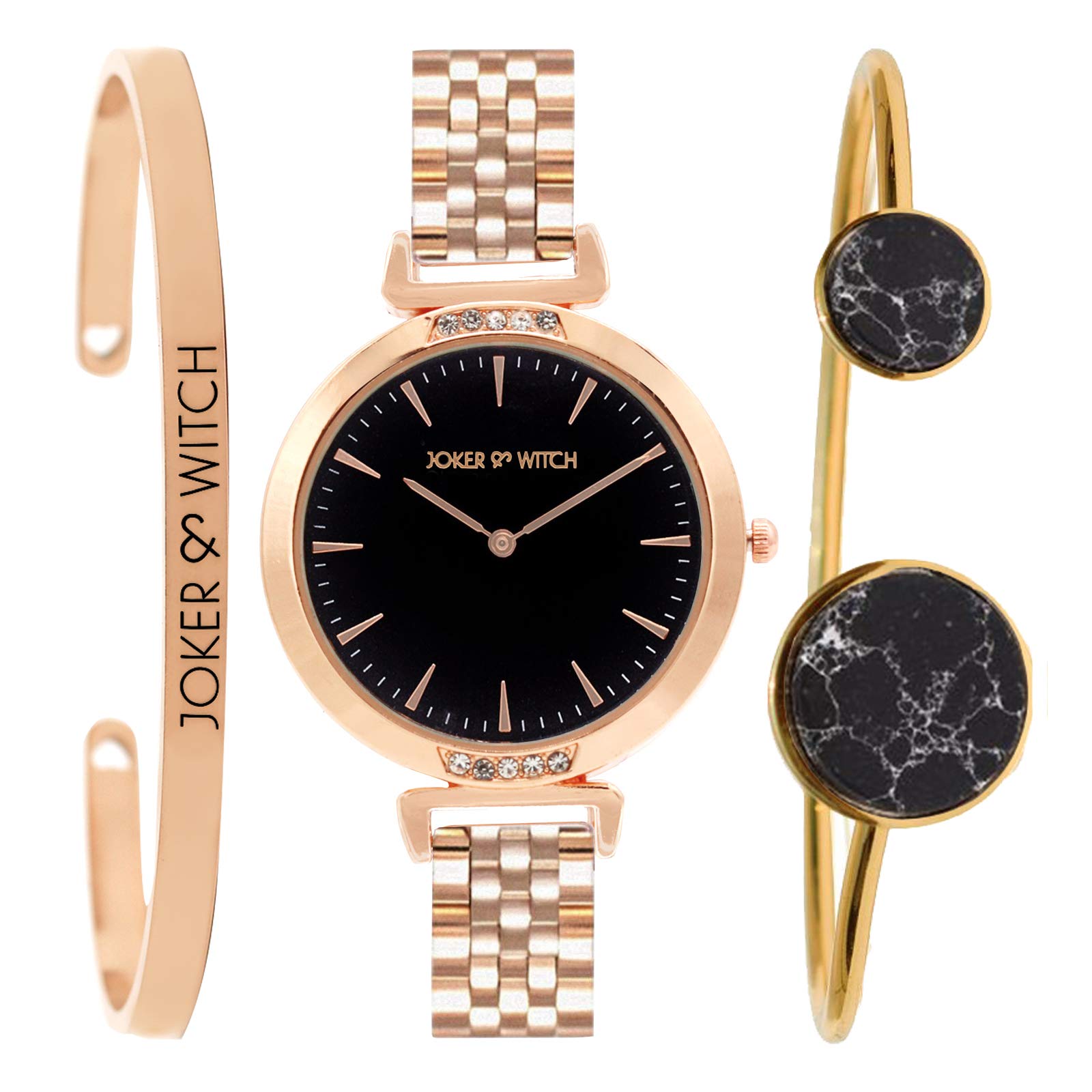 Joker & Witch Stainless Steel Analog Women Watch (Black Dial Rose Gold Colored Strap), Rose Gold Band (B08B3RYQV5) Amazon Price History, Amazon Price Tracker