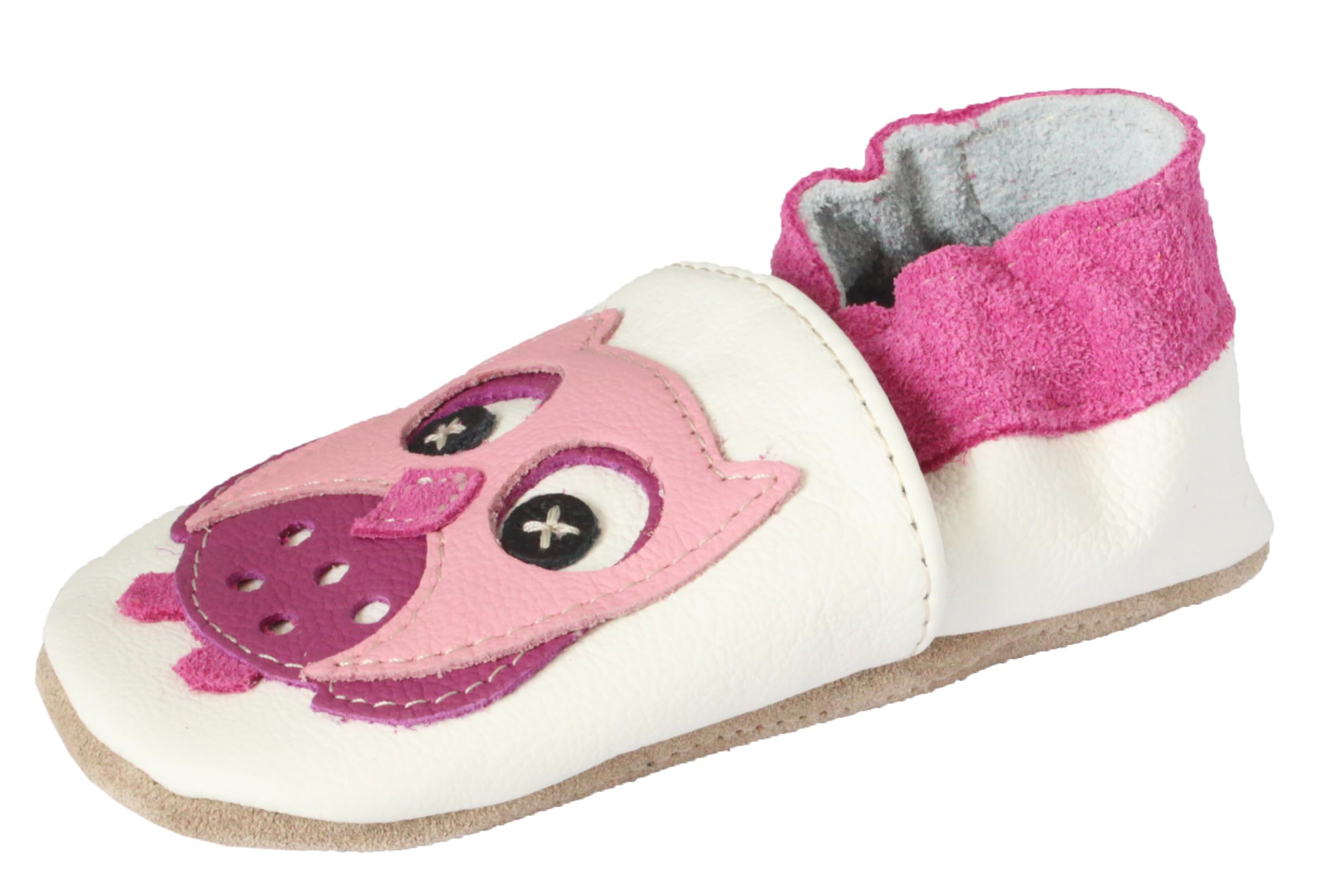 Beck Girls Little Owl Slippers, White, 8.5/9 UK Child