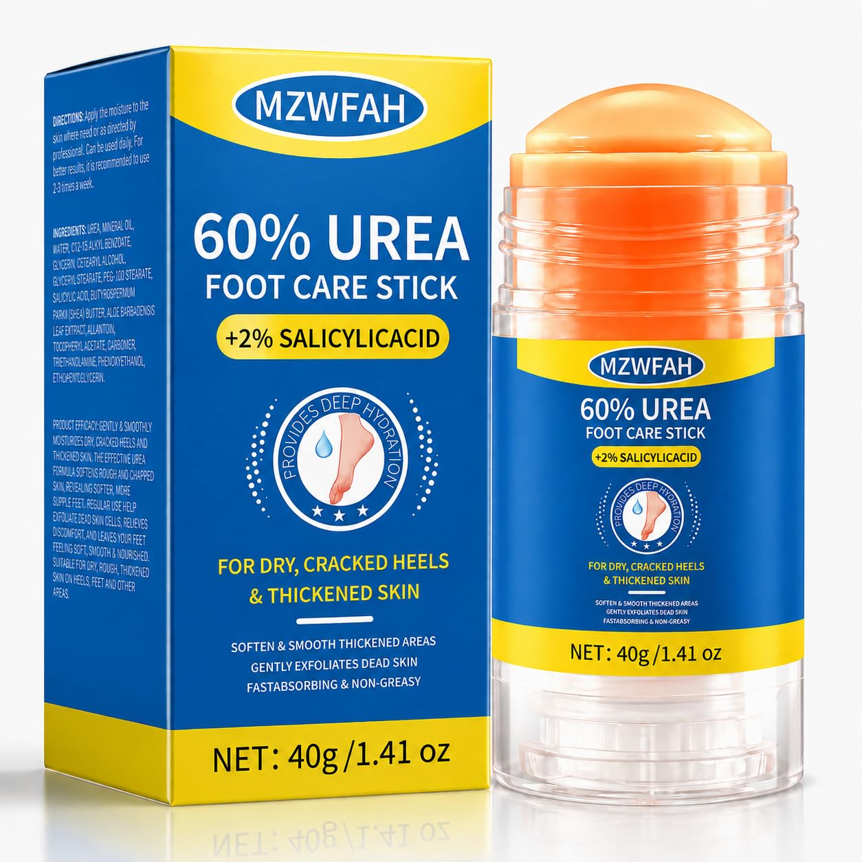 60% Urea Foot Cream Stick with 2% Salicylic Acid 1.41 Ounce (Pack of 1)