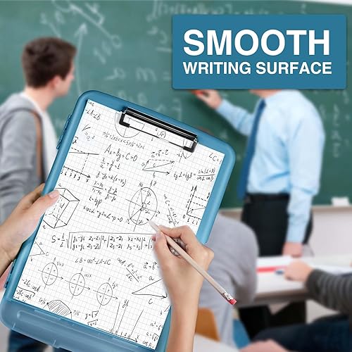 Vista 67 de Sooez Portapapeles con almacenamiento, tableros de clip de alta capacidad de 8.5 x 11 pulgadas con almacenamiento, carpeta de portapapeles de Rosa