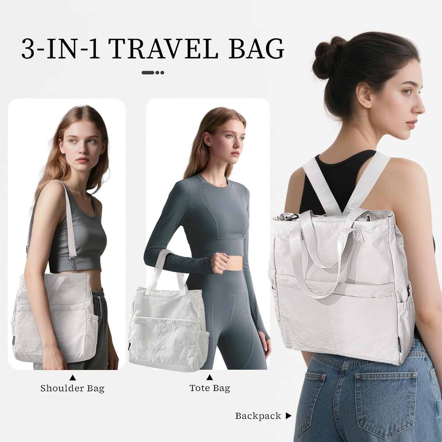 Bolsa tiracolo feminina de viagem com compartimento para laptop, mochila de ginástica, bolsa conversível de ombro, Bege, carry on, Bolsa de viagem 3 em 1: mochila, bolsa… em promoção! Veja a oferta e mais achadinhos de Bolsas 2 Hoje é o melhor dia para comprar Bolsa tiracolo feminina de viagem com compartimento para laptop, mochila de ginástica, bolsa conversível de ombro, Bege, carry on, Bolsa de viagem 3 em 1: mochila, bolsa… com aquele preço maroto! Promoção! Aproveite a oferta! 2