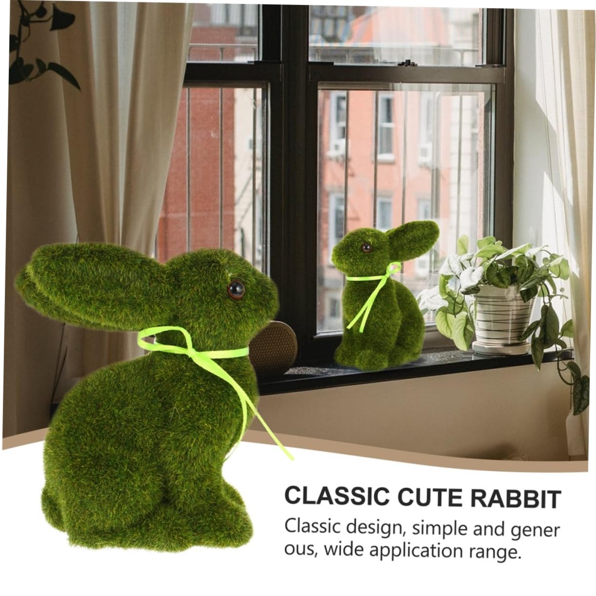 Happyyami 4pezzi Coniglietti Decorativi Pasquali Flockati Coniglietti Da Tavolo Per Decorazioni Primaverili e Festive Per Uffici e