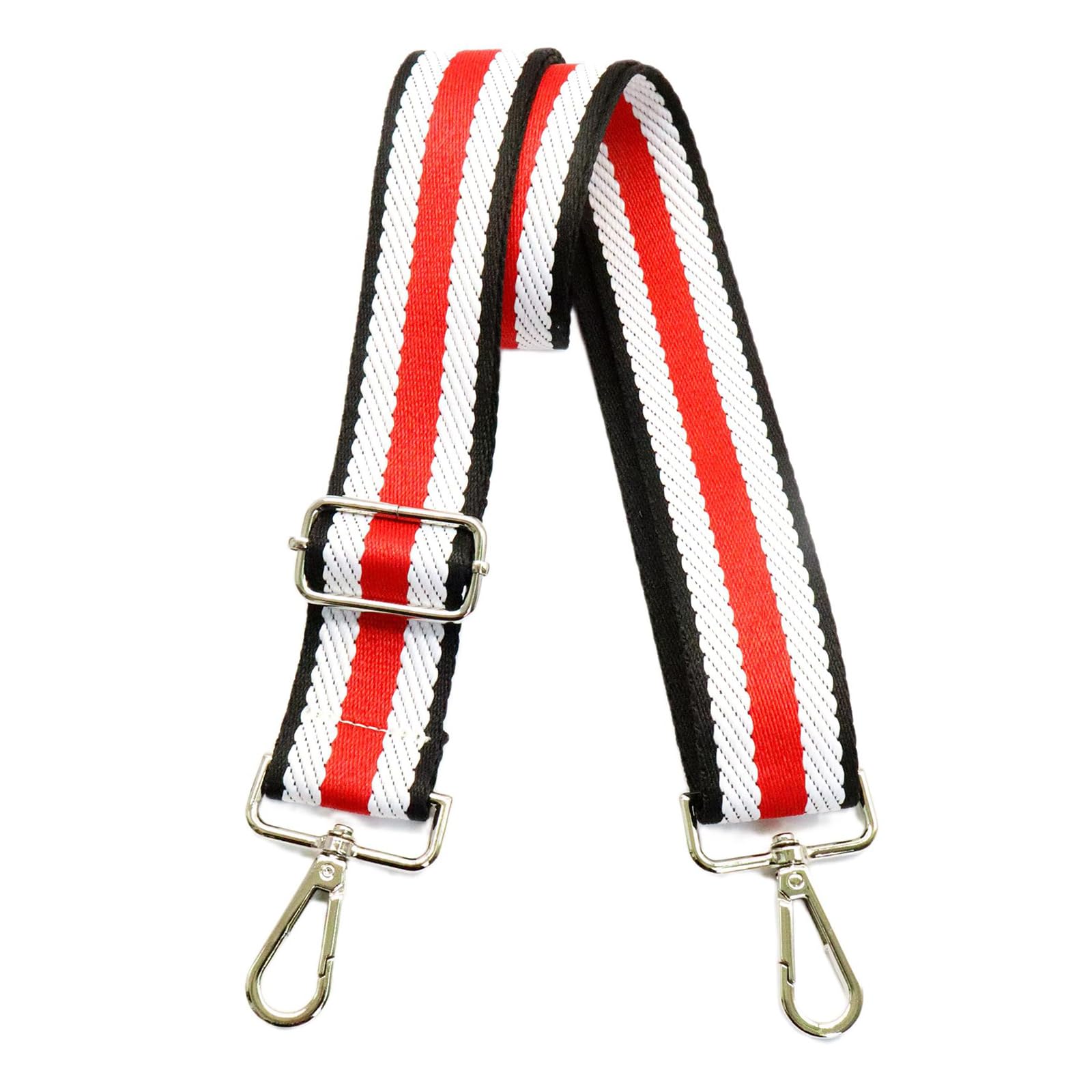 Wide Purse Strap Adjustable Replacement Crossbody Bag Strap Silver Hardware Shoulder Straps