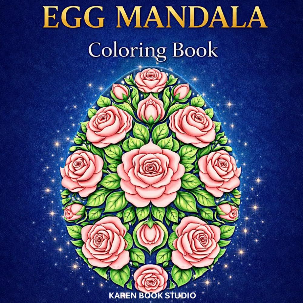 EGG MANDALA: 50 Relaxing Egg-Shaped Mandalas Coloring Book for Adults (Mandala Coloring Collection)