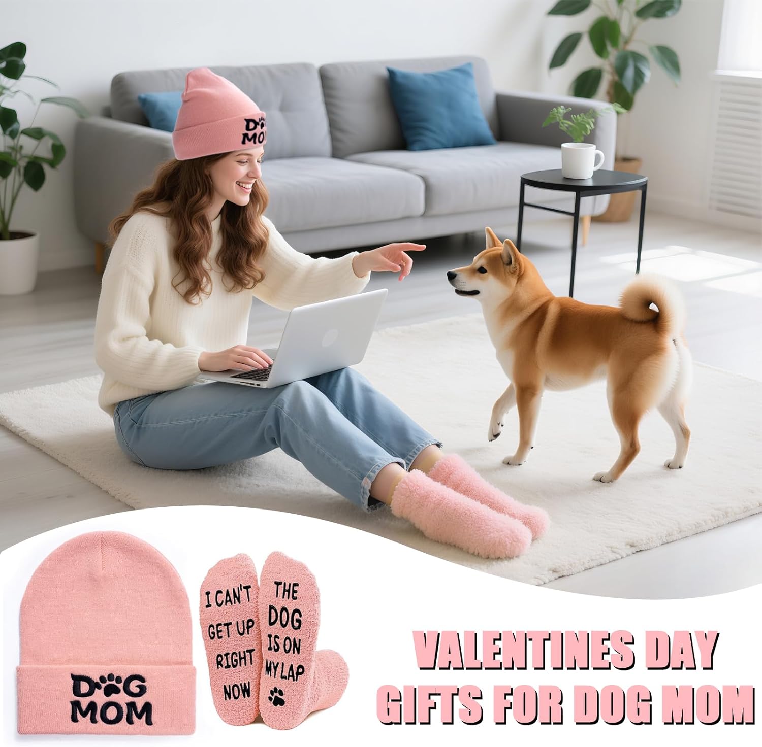 Winter Knitted Beanie Hat and Themed Scoks for Dog Cat Lover Gifts, Christmas Stocking Stuffers for Men Women - Image 7