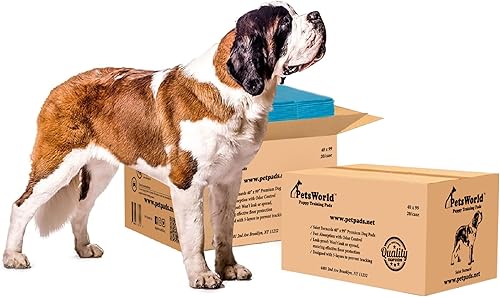 PETSWORLD Almohadillas para orinar de perro de gran tamaño (40 x 99 pulgadas), almohadillas gigantes 4XL para entrenamiento de cachorros,