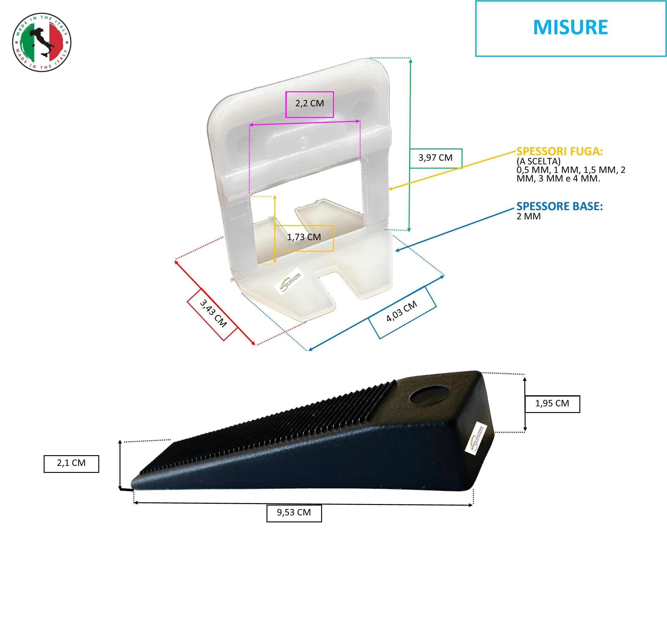 SERVICEWEBSHOP | 600 Pezzi, 500 Distanziatori Livellanti per Piastrelle e 100 Cunei Riutilizzabili, Sistema Livellante per Piastrelle da Parete e Pavimento (0,5 MM 500 PEZZI + 100 CUNEI)