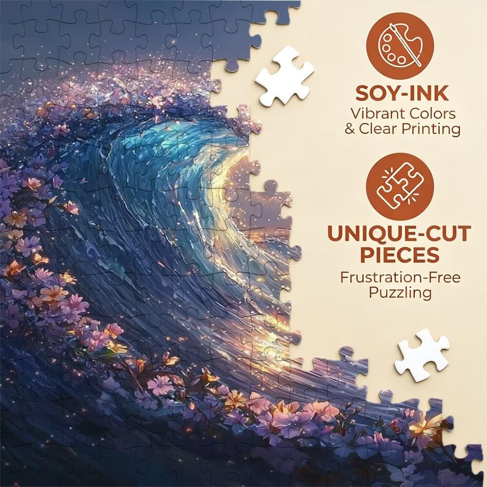 Puzzle 2000 Pezzi, Tramonto Onde 3D Puzzle per Adulti Impegnativo, Educa Puzzles Artistico, Divertente E Stimolante Puzzles Decorativo per La Famiglia, Regalo e Decorazione Pareti DX0YL6-787
