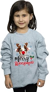 Absolute Cult Christmas Girls Pets Christmas Merry Woofmas Jack Russell Sweatshirt