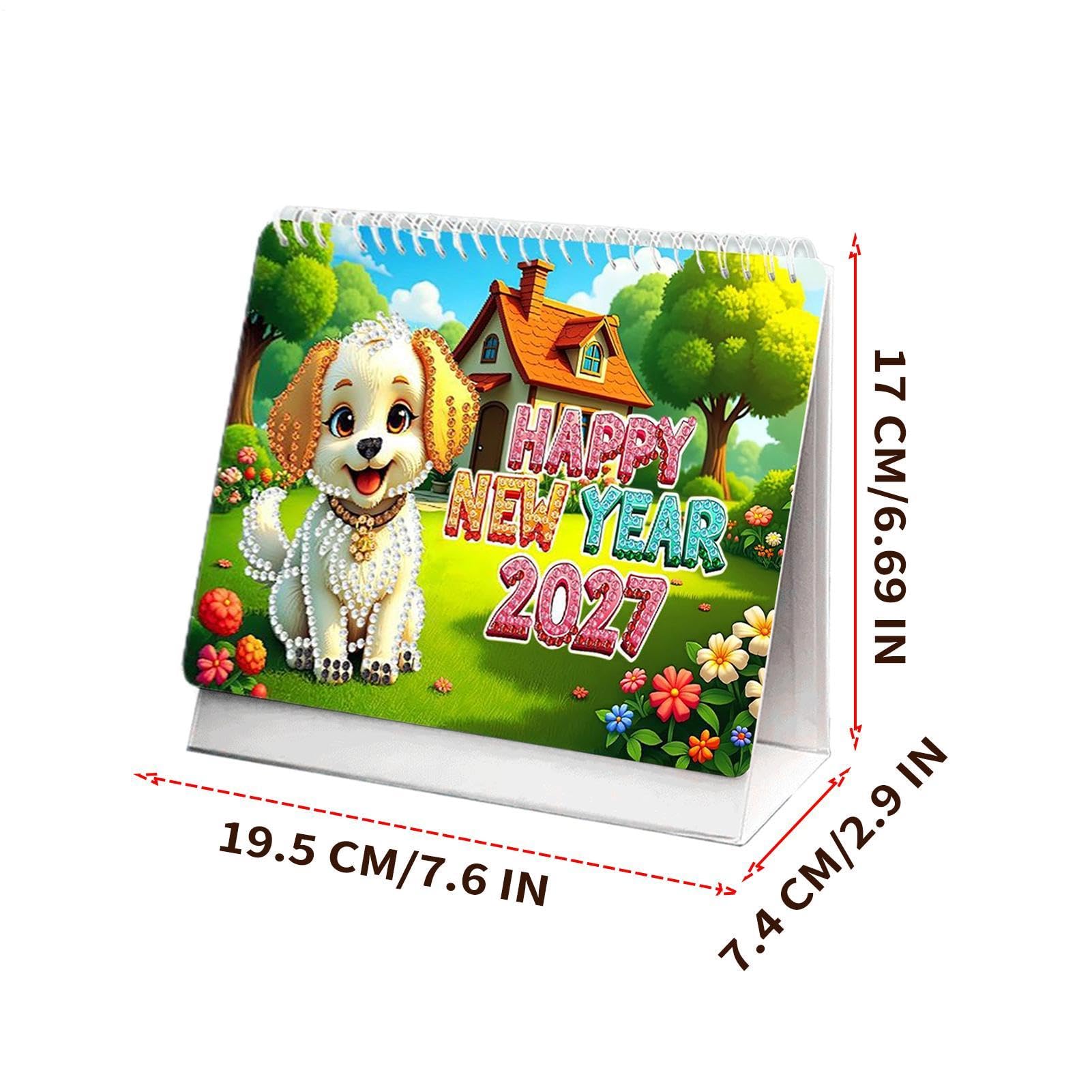 2027 Schreibtischkalender DIY Tier-Strassstein-Malerei