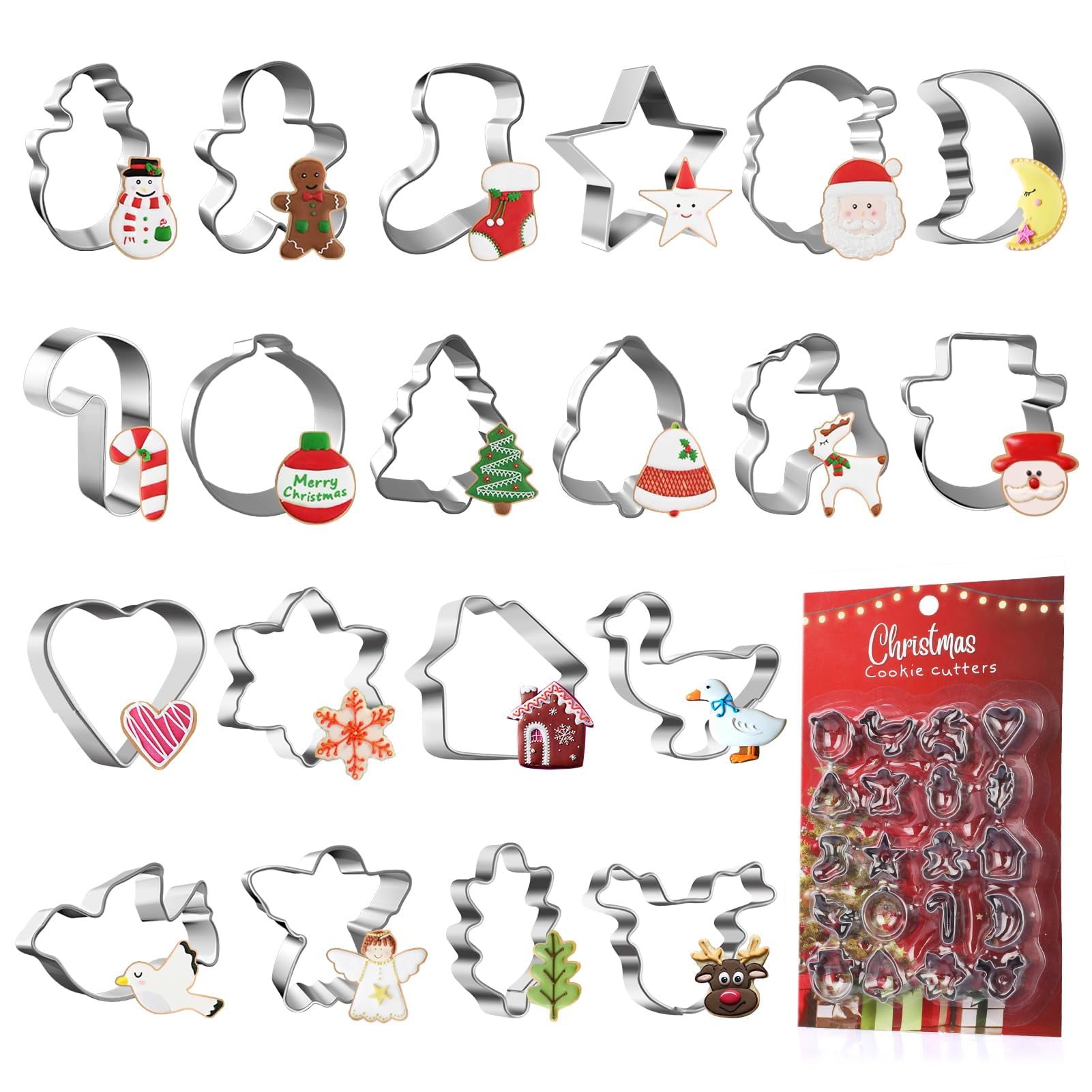 5 Pezzi Formine Biscotti Natale, Stampini Biscotti Natalizi, Stampi