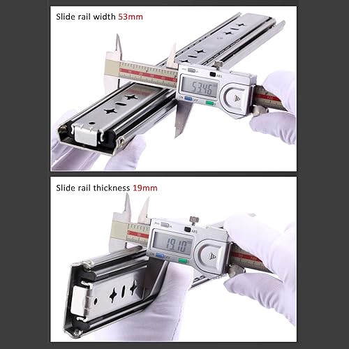 Miniatura 8 de 1 par de 3 secciones completamente extendidasdesmontables para cajones grandes industriales, corredores de cajones con rodamientos de bolas,