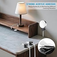 Vista 4 de 6PC Cord Organizer Holder, 360° Rotatable Spring Cable Clips, Strong Adhesive Cable Management Desk Accessories, Adjustable Wire Organizer Hide