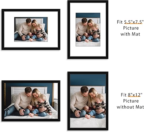 Miniatura 507 de Picrit - Juego de 12 portarretratos de 5 x 7 pulgadas para colgar en la pared o exhibir sobre una mesa, para fotos de 4 x 6 con paspartú o 5 x 7